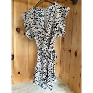 CLASSY SASSY Leopard Print Romper SZ SMALL